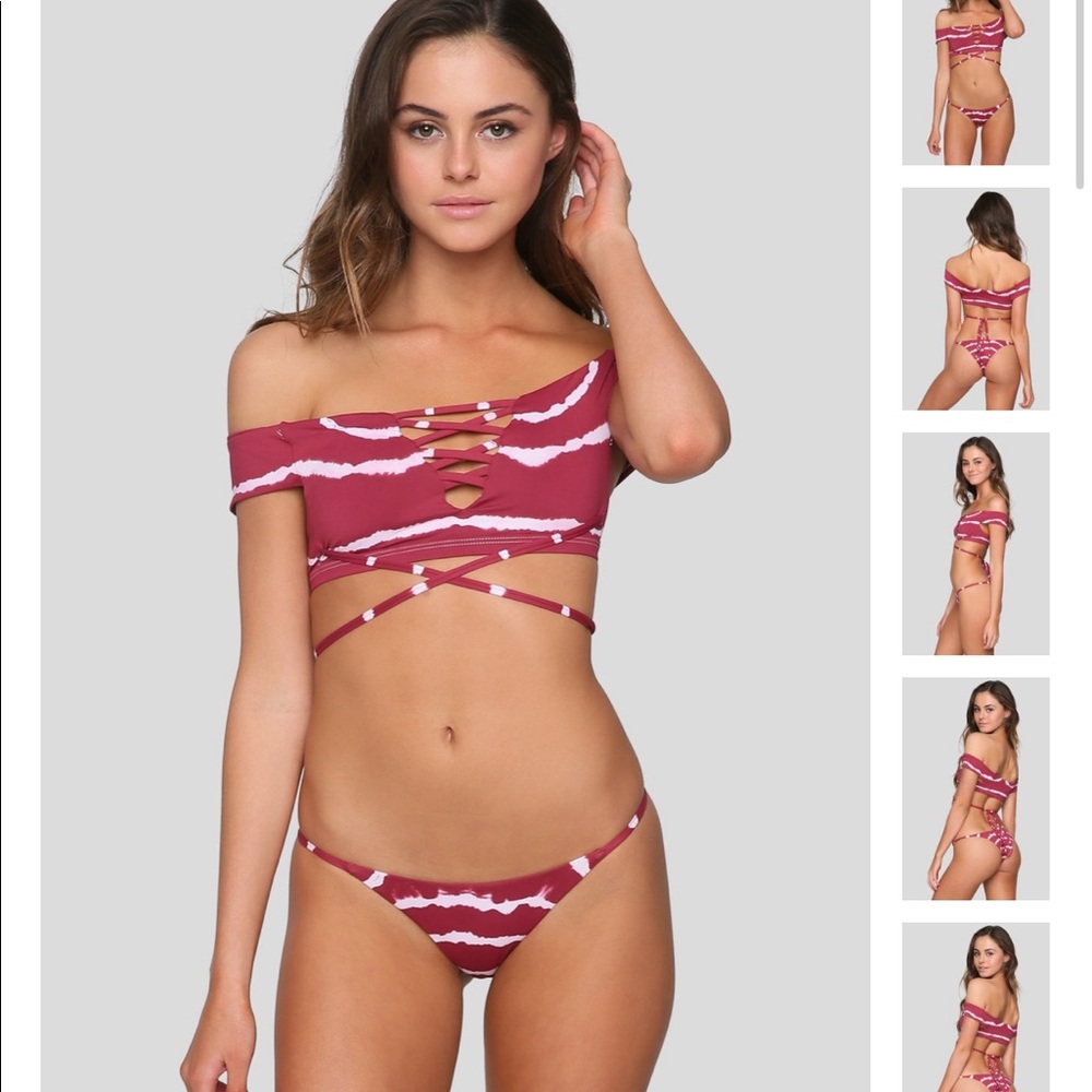 Frankie’s Bikinis SHILOH MAROON BIKINI FULL SET